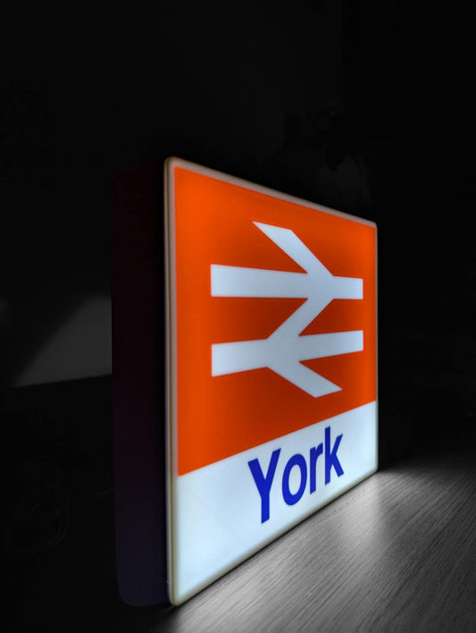 Customisable British Rail, Railway Station Sign LED Lit.