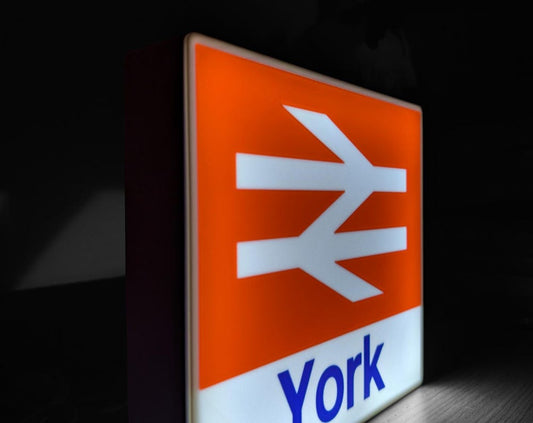 Customisable British Rail, Railway Station Sign LED Lit.